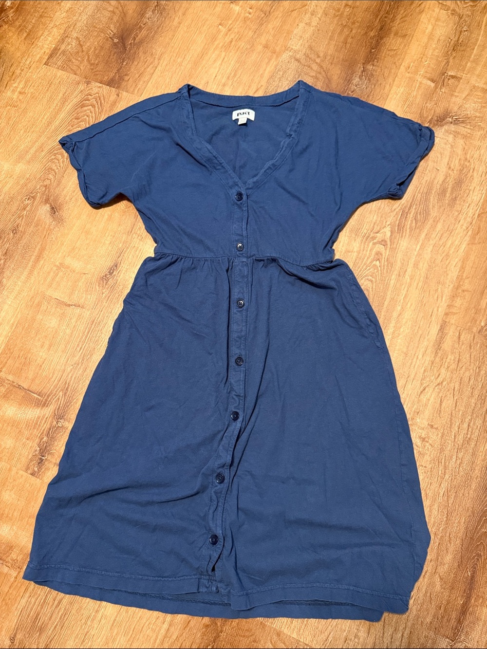 Pact Button Front Dress